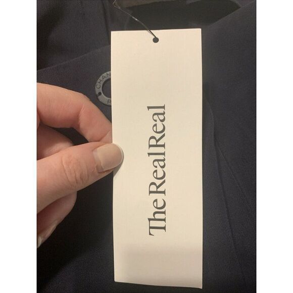 Chanel Authentic Solid Midnight Dark Blue Trouser Pants FR 42 US 10 Medium - Picture 6 of 7